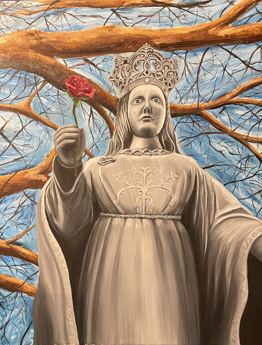 The Sacred Rose/Rosa Sacra: Italian Inspired Oil Painting by Katiuscia Lanza